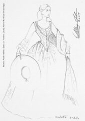 Bocetos: Pablo Núñez. Ópera La traviata (2025). Teatro Municipal de Santiago.